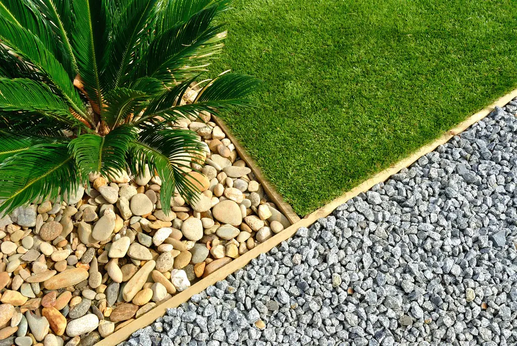 Garden designed with stones